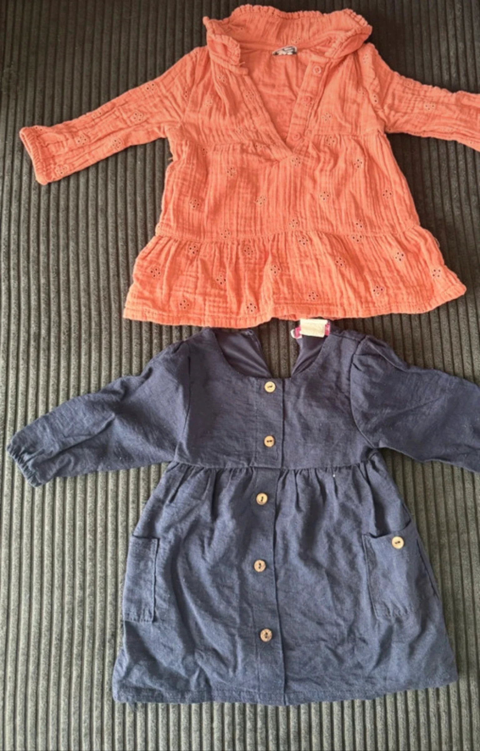 Lot de 2 robes manches longues - 6 mois